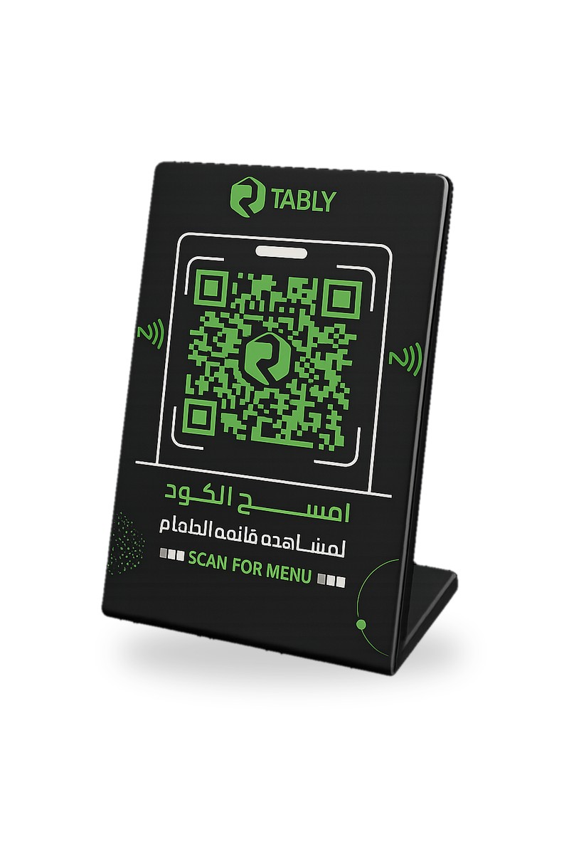 QR Tably acrylic QR and NFC stand